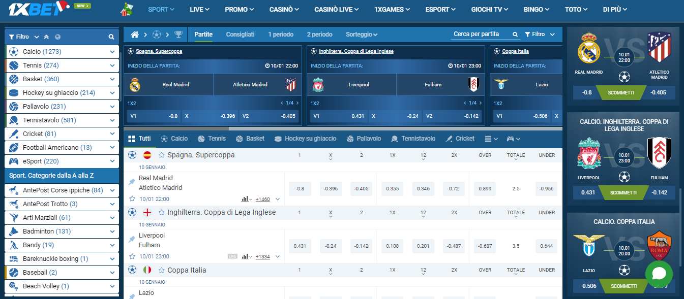 1xBet Sport Betting IT