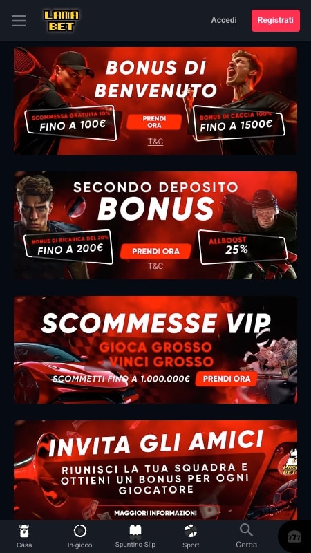 Bonus e promozioni Lamabet