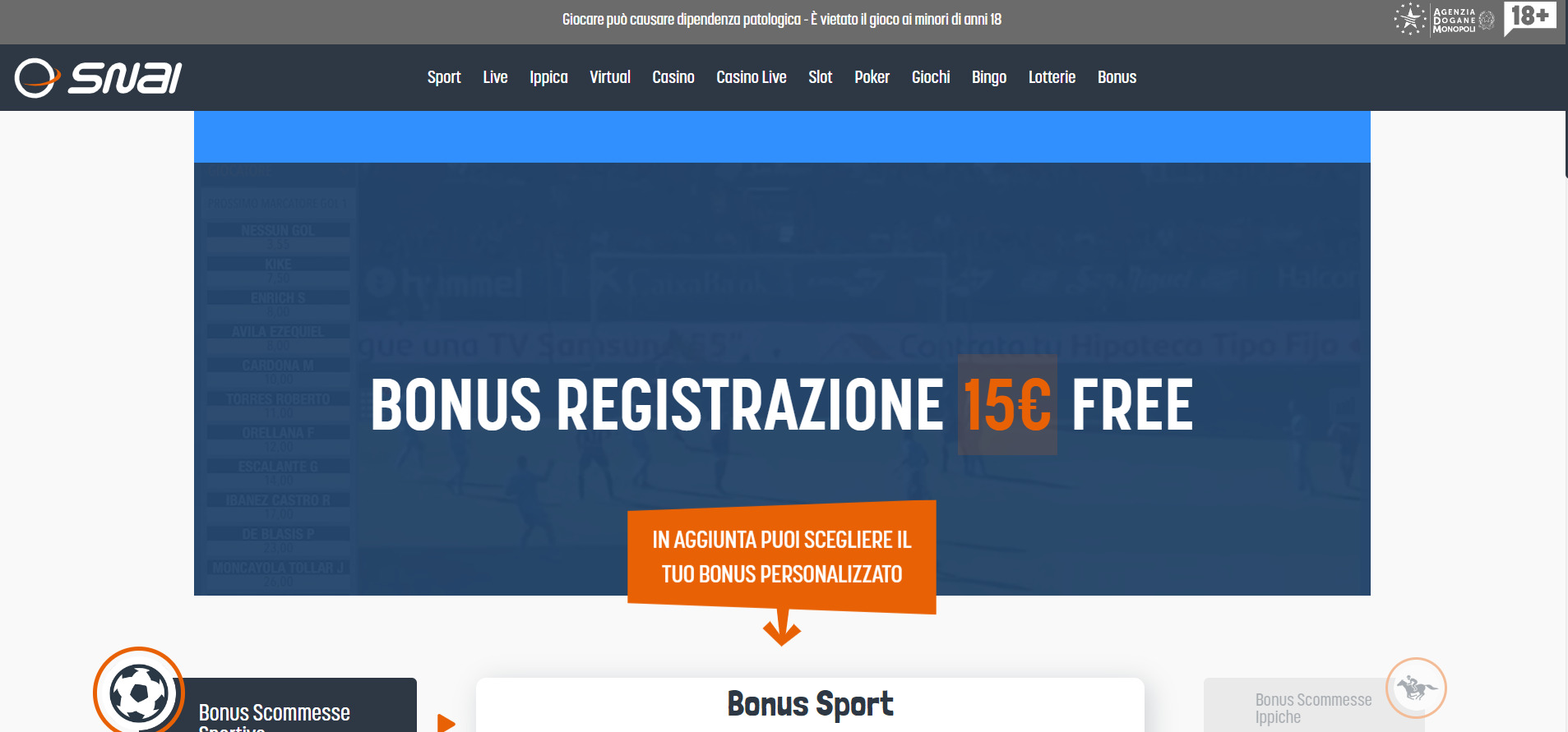 Snai, scommesseonline.tv