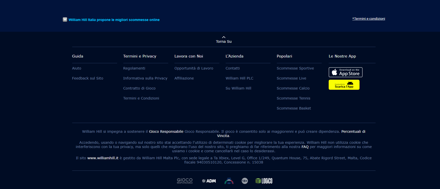William Hill, scommesseonline.tv