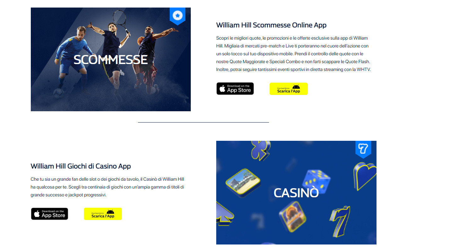 William Hill iOS, scommesseonline.tv