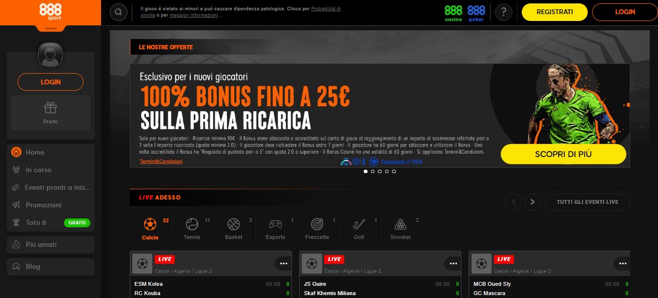 888Sport Main Page