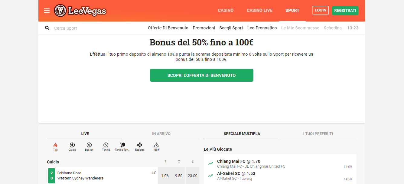 LeoVegas betting site, scommesseonline.tv