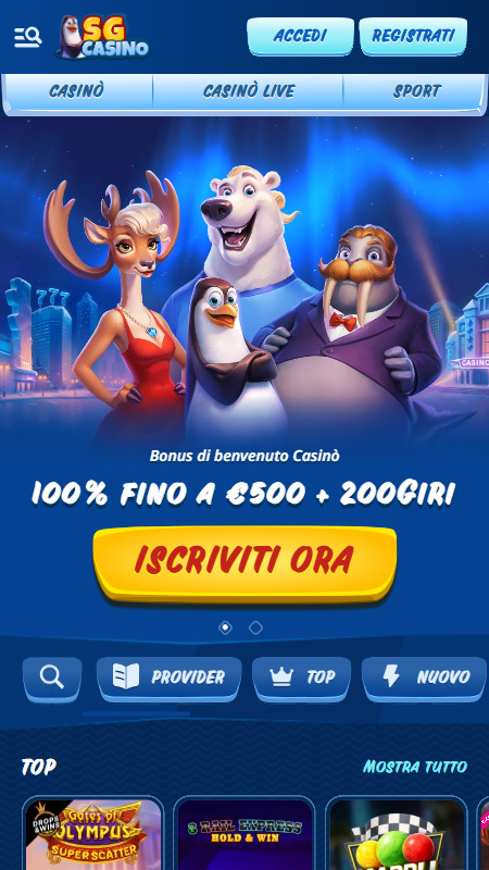 SG casino homepage